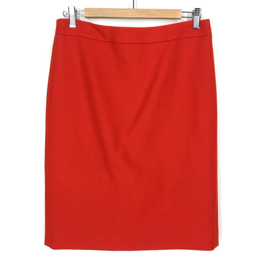 J. Crew orange red pencil skirt sz 8
